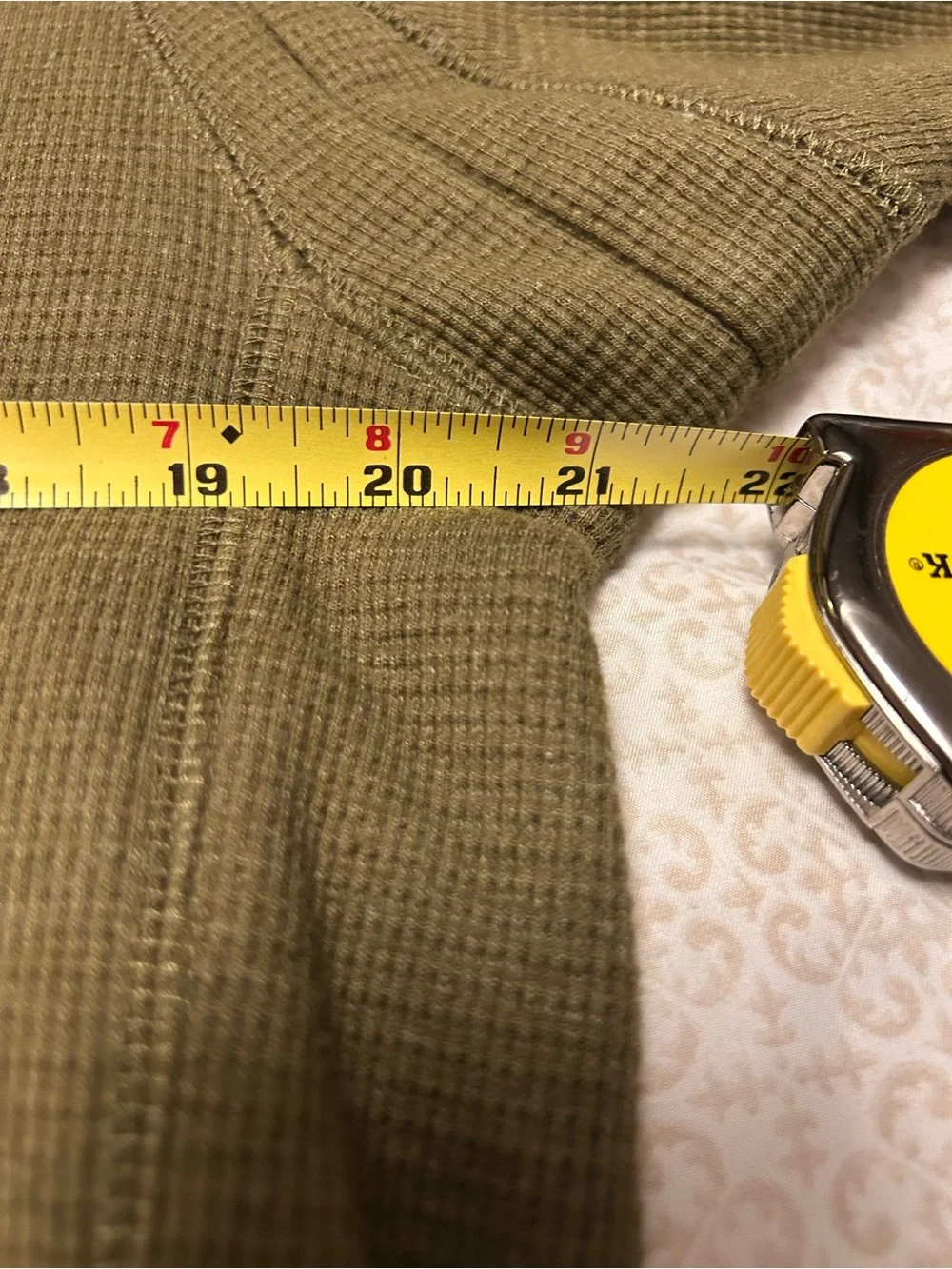 Duluth Trading Co Olive Waffle-Knit Sherpa-Lined Shirt Jacket